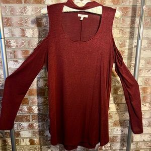 Cold shoulder sweater